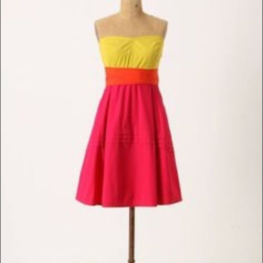 Anthropologie Maeve Dress Color block sundress 10